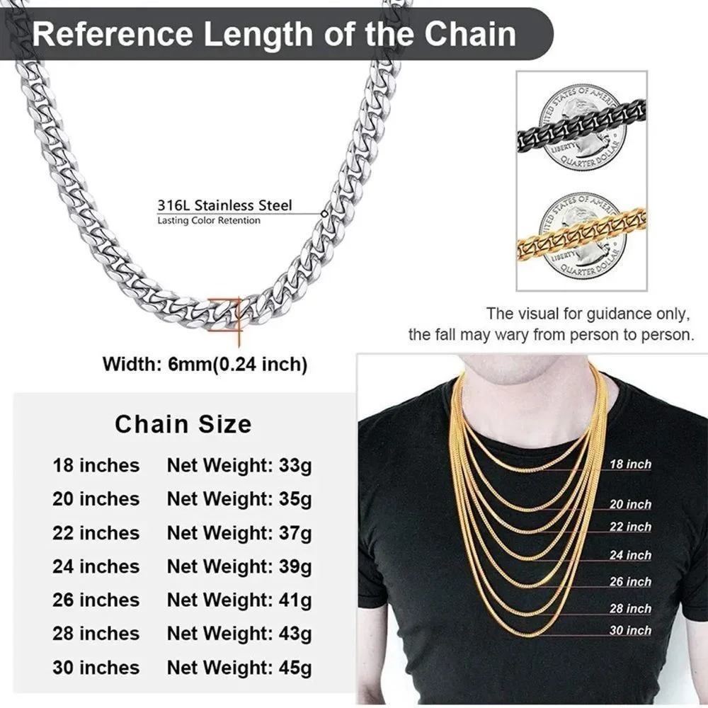 NWT Wool + Pepper Co. Stainless Steel Miami Cuban Link Chain